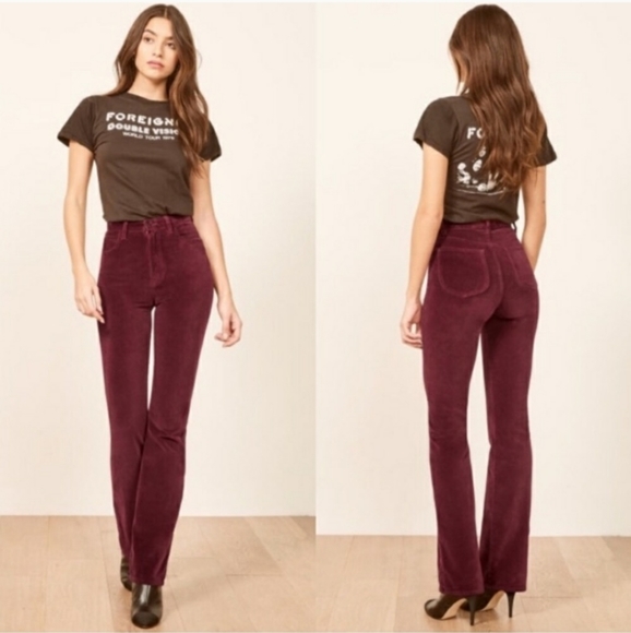 Reformation Pants - Reformation | Mali High-Rise Velvet Pants Size 31